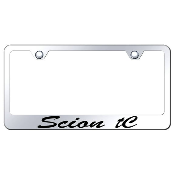 Toyota Scion tC Laser Etched Script Stainless Steel License Plate Frame (Chrome)