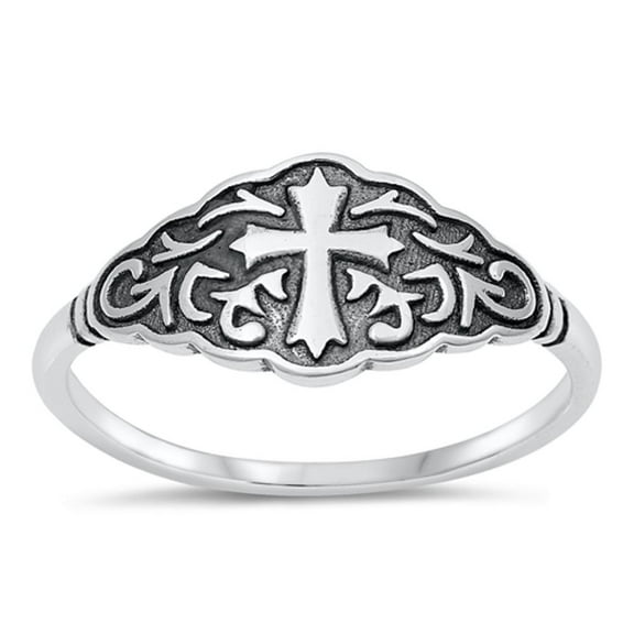 Cross Christian Winds Ring .925 Sterling Silver Band Jewelry Female Male Unisex Size 8