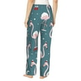 thumbnail image 3 of Disketp Elegant Flamingo Print Women'S Comfy Pajama Pants Casual Drawstring Palazzo Lounge Wide Leg Pants, 3 of 9