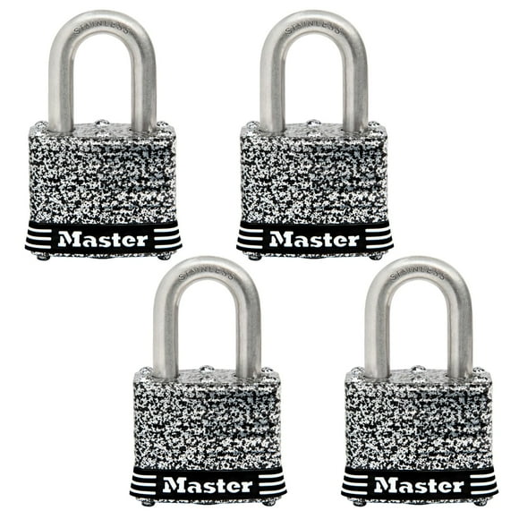 Lock Master Lock 3SSQ de acero inoxidable para exteriores, paquete de 4