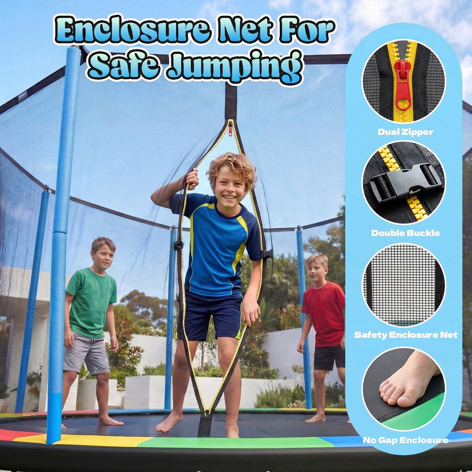 Outdoor Trampoline,Fashionsport Outfitters 14FT Trampoline, Recreational Backyard Trampolines Anti-Rust for Kids and Adults with Net and Ladder