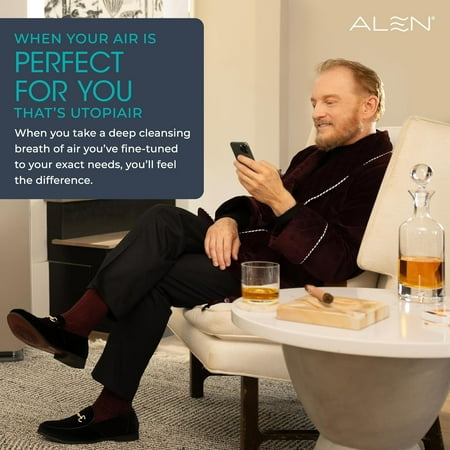 Alen - BreatheSmart 75i 1300 SqFt Air Purifier with Pure HEPA Filter for Allergens, Dust & Mold - Espresso