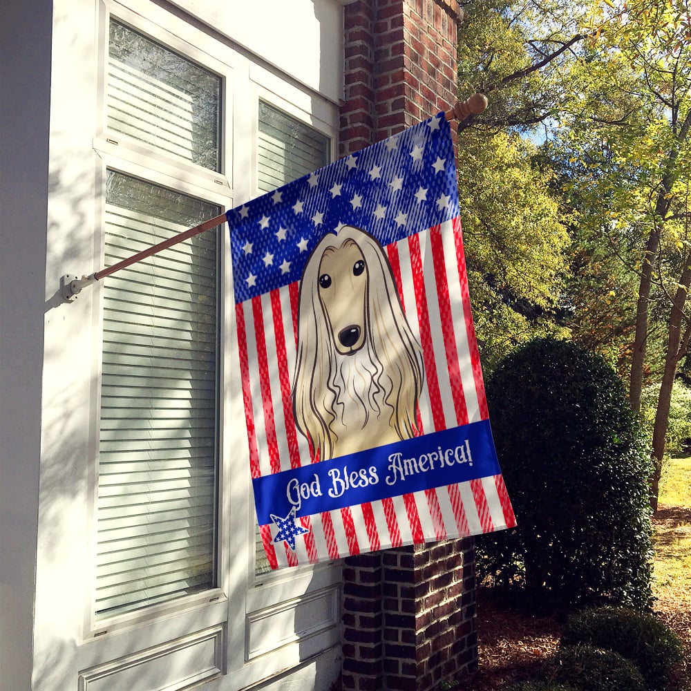 Caroline's Treasures BB2174CHF God Bless American Flag with Afghan Hound Flag Canvas House Size , Large, multicolor
