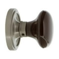 thumbnail image 3 of Nostalgic Warehouse Clabrn_Dp_Nk Brown Porcelain Dummy Door Knob Set - Nickel, 3 of 4