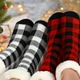 thumbnail image 4 of 2 Pairs Women's Slipper Socks Winter Fuzzy Thick Fleece Lining Socks Thermal Christmas Stocking, 4 of 6