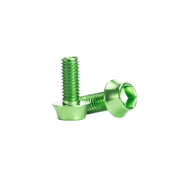 Riwesomey 2 piezas de soporte para botella de agua de bicicleta de montaña, tornillo decorativo de repuesto, tornillos hexagonales modificados Bombillas para automóviles Verde