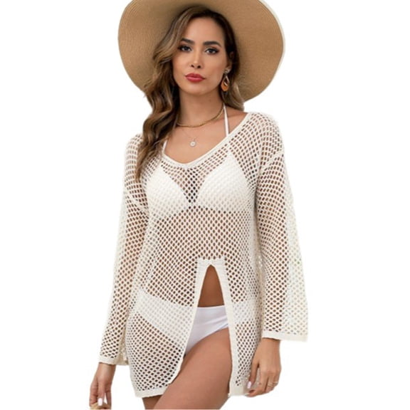 IOAOAI Women's Solid Color Swimsuit Cover Up – Lightweight Beach Bathing Suit Cover UP