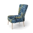 thumbnail image 3 of Designart « Blue Ferns Cobalt Charm II » Fauteuil d'Appoint Rembourré à Fougères Bleues - Fauteuil Moderne pour Salon, 3 of 7