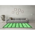 thumbnail image 3 of Ahgly Company Indoor Square Checkered Emerald Green Modern Area Rugs, 7' Square, 3 of 4