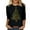 Black, variant on Womens Christmas Shirts Tops 3/4 Sleeve Christmas Tree Crewneck Santa Xmas Tees Blouses