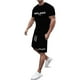 thumbnail image 1 of WILLBEST Conjunto de Dos Piezas de Camiseta y Pantalón Corto de Manga Corta para Hombre, con Camisa y Pantalón Corto 1714, 1 of 2
