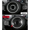thumbnail image 2 of Adhesivo de fibra de carbono real y resistente para el interior del volante central del Fiat 500 2008-2013 (B), 2 of 5