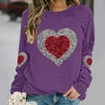 thumbnail image 2 of Kilaqueen Valentine's Day Sweatshirt for Women Crew Neck Long Sleeve Funny Love Heart Graphic Pullover Tops Holiday Vacation Casual Trendy Sweatshirt, 2 of 5