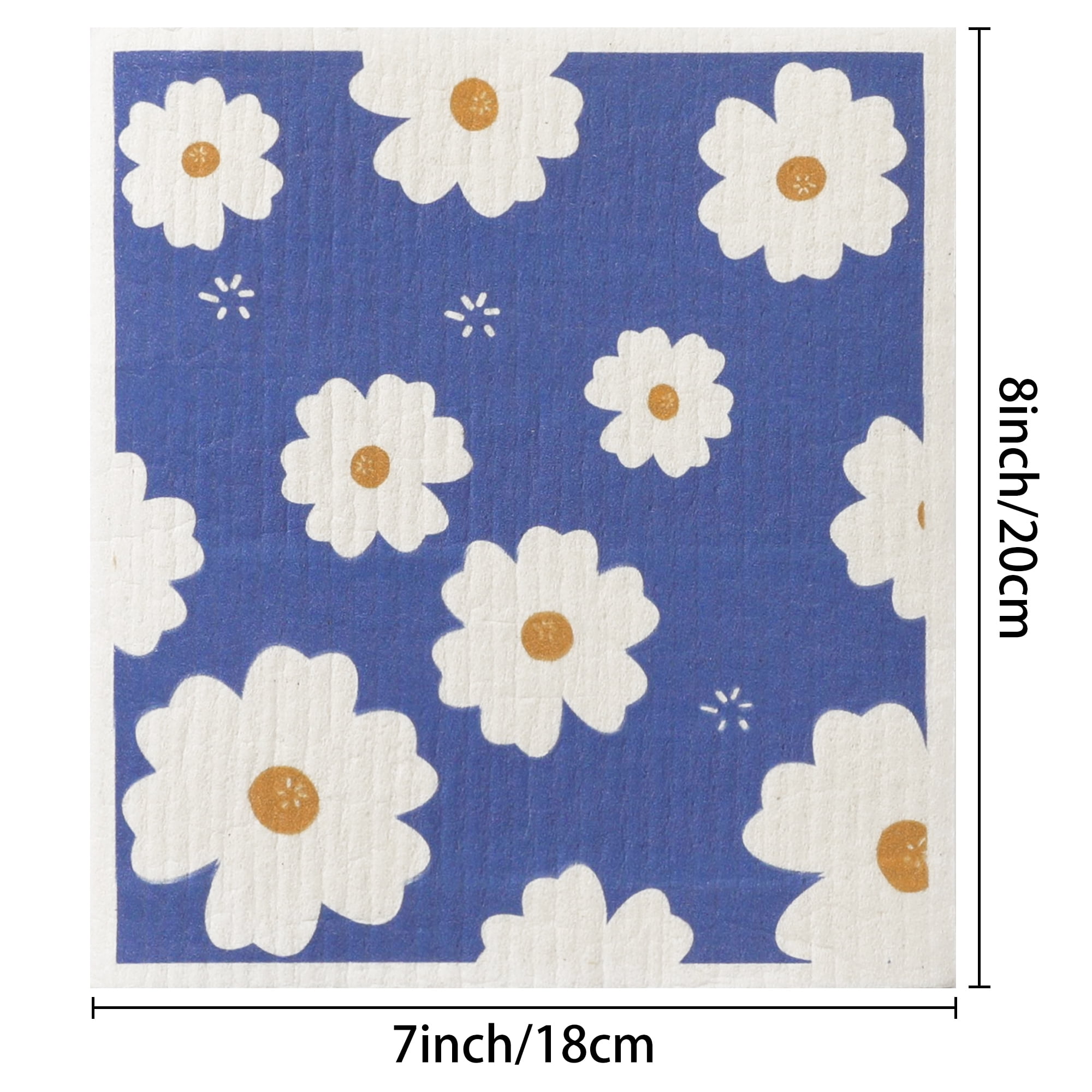 Unique Bargains 10pcs Absorbent Kitchen Dish Towels Reusable Towels Flower 5 7" x 8"