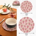 thumbnail image 3 of Pot Holders Trivets Set Pure Cotton Potholders Set, Hot Pads Set of 2, Pink Strawberry Hot Pot Trivets One 9.45 Inch and One 7 Inch Home Decor Gifts, 3 of 7