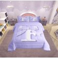 thumbnail image 5 of Erosebridal Initial F Letter Bedding Sets Twin with Comforter, Princess Bow Duvet Insert, Purple Monogrammed Reversible Down Comforter, Microfiber Room Decor, 2pcs, 5 of 8