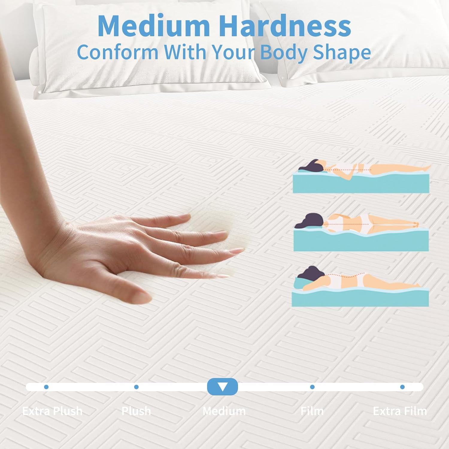 Doubleslee 12 inch Queen Mattress, Memory Foam Hybrid Mattress in a Box, Pressure Relief