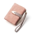 thumbnail image 1 of Wallets for Women Rfid Small Compact Bifold short Wallet,Ladies Wristlet Zipper Coin Purse Pink, 1 of 7
