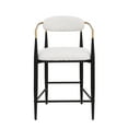 thumbnail image 2 of Noble House Modern Counter Stool Set of 2,Curved Open Backrest,Upholstered,Beige white, 2 of 9
