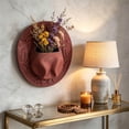 thumbnail image 4 of Ceramic Hat Hanging Vase Wall Mounted Flower Holder Home Decor, 4 of 7