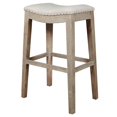 thumbnail image 2 of Elevated Upholstered Barstool, Stone Wash Brown, 2 of 3