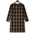 thumbnail image 5 of IROINNID Women's Woolen Coat Long Sleeve Stripes Outwear, Comfy Plaid Vintage Lapel Wool Coat, 5 of 8