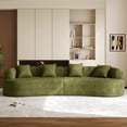 thumbnail image 4 of Wiilayok 131" Modern Chenille Sectional Sofa,Curved Sofa with Deep Seat,Cloud Compression Sofa Couch for Living Room,No Assembly,Olive Green, 4 of 11