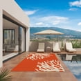 thumbnail image 2 of Coral Orange Outdoor Rug 6x9 Ft, Non Slip Washable Area Rug, Coastal White Ocean Marine Nautical Beach Patio Rugs Carpet Runner, Large Floor Mat for Indoor/Outdoor Deck Porch Camping, 2 of 8