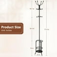 thumbnail image 2 of Coat Rack Freestanding with Umbrella Holder, Heavy Duty Coat Tree Hanger Stand with 12 Hooks, Hat Rack for Entryway Living Room Bedroom, Black, Metal, 2 of 8