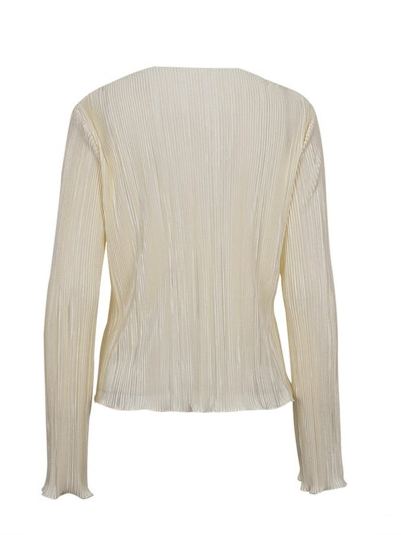 Women's Flare Long Sleeve V Neck Lightweight Cardigan Solid