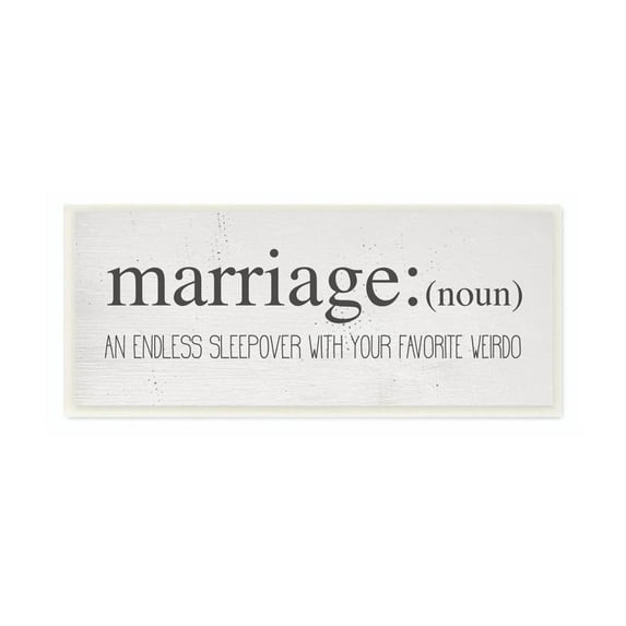 Stupell Industries Marriage Sleepover Funny Family Black and White Word Design Wall Plaque by Daphne Polselli