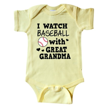 

Inktastic I Watch Baseball with My Great Grandma Gift Baby Boy or Baby Girl Bodysuit
