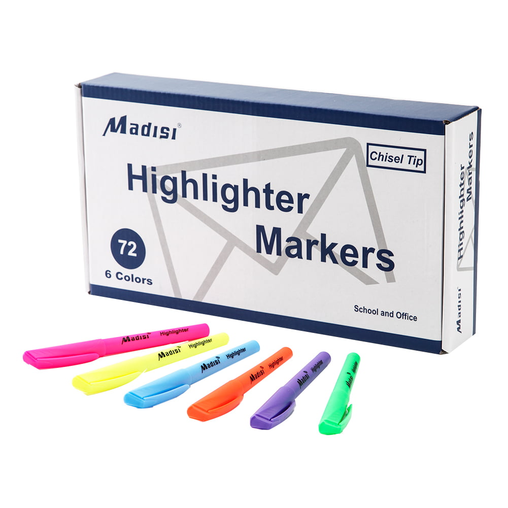 Arteza Highlighters, Broad & Narrow Chisel Tips, Alcohol-Based, 6 