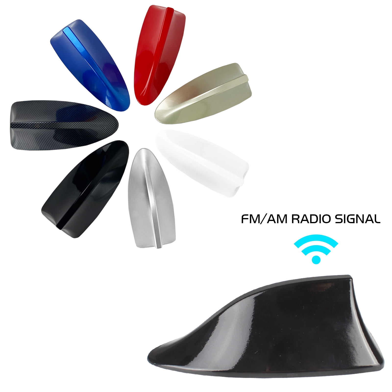 Shark Fin Antenna Toppers Car Decoration Antenna Cover Black/White