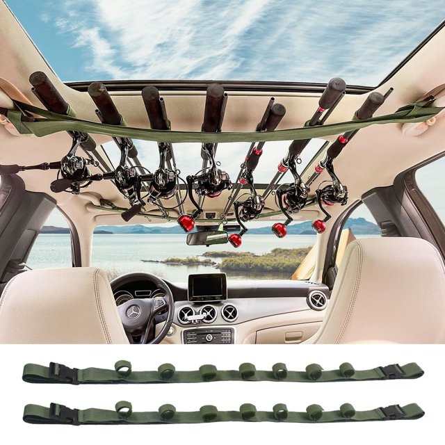 7 Loop Adjustable Fishing Rod Strap for Outdoor Gear Transport and Secure Hands-Free Functionality