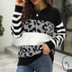 thumbnail image 2 of Gibobby Casual Suéter para Mujer, Suéter de manga larga con cuello redondo para mujer, de punto grueso, cálido(Gris,XG), 2 of 3
