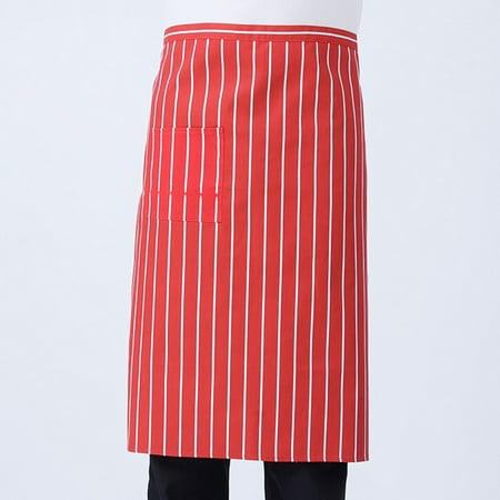 

Kaesi Striped Plaid Half-Length Short Waist Apron with Pocket Catering Chef Waiter Bar