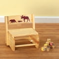 thumbnail image 2 of Children's 2-in-1 Step Stool and Chair, Natural Wood, Buffalo Plaid Design, 2 of 3
