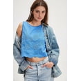 thumbnail image 4 of Tank Tops for Women Y2K Sleeveless Square Neck Tie Up Cropped Vest Summer Chic Going Out Blouse Blue S, 4 of 7