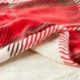 thumbnail image 3 of Somerset Home Poly Fleece Sherpa Sofa Throw Blanket for Adult (Red/Tan Plaid), 3 of 8