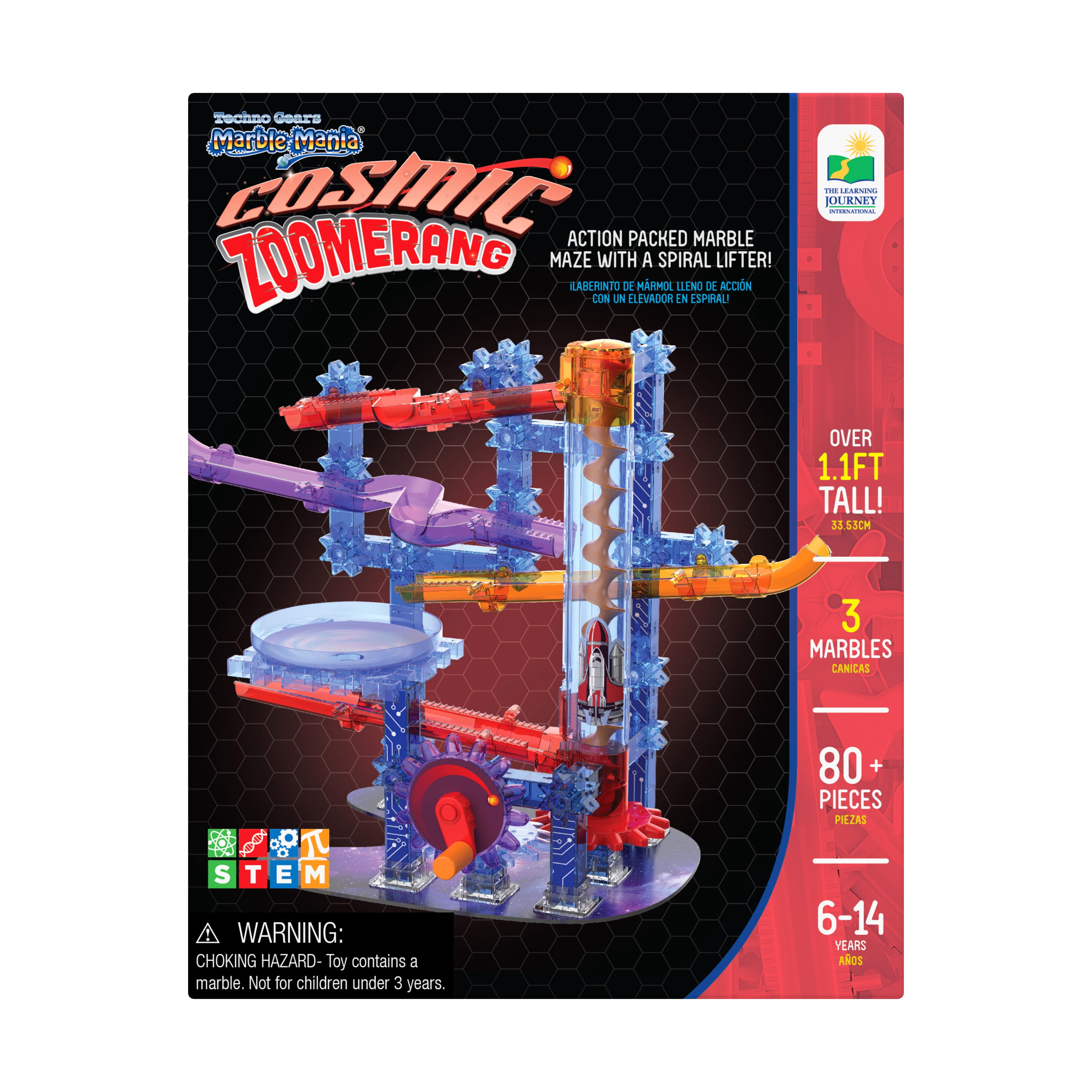 The Learning Journey Techno Gears Marble Mania - Cosmic Zoomerang: 80+ Pcs