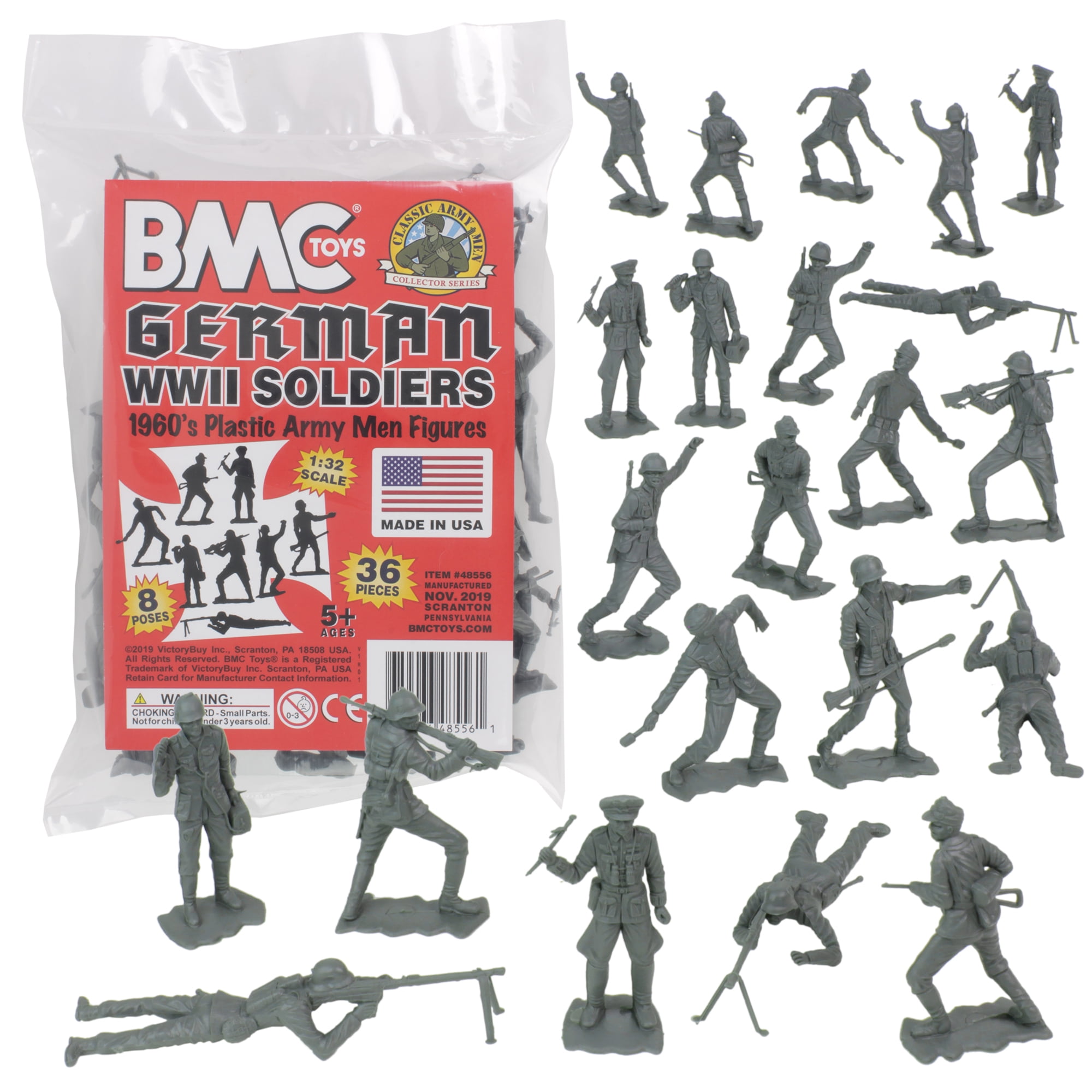 BMC Classic MPC German Plastic Army Men 36pc WW2 Soldier Figures