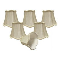 Royal Designs, Inc. Clip on Scalloped Bell Chandelier Lamp Shade Flame Clip Fitter, CSO-1029-5BG-6, 3 x 5 x 4.5, Beige, 6 Pack
