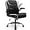 Black, variant on CQAOE Ergonomic Office Chair, Mid-Back Leather Executive Task Chair with Flip-Up Arms, Swivel Computer Chair with Wheels for Home Office & Study (White)