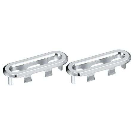 

2Pack 47.6x13.5mm Sink Trim Overflow Cover Rings Oval Hole Insert in Caps Silver
