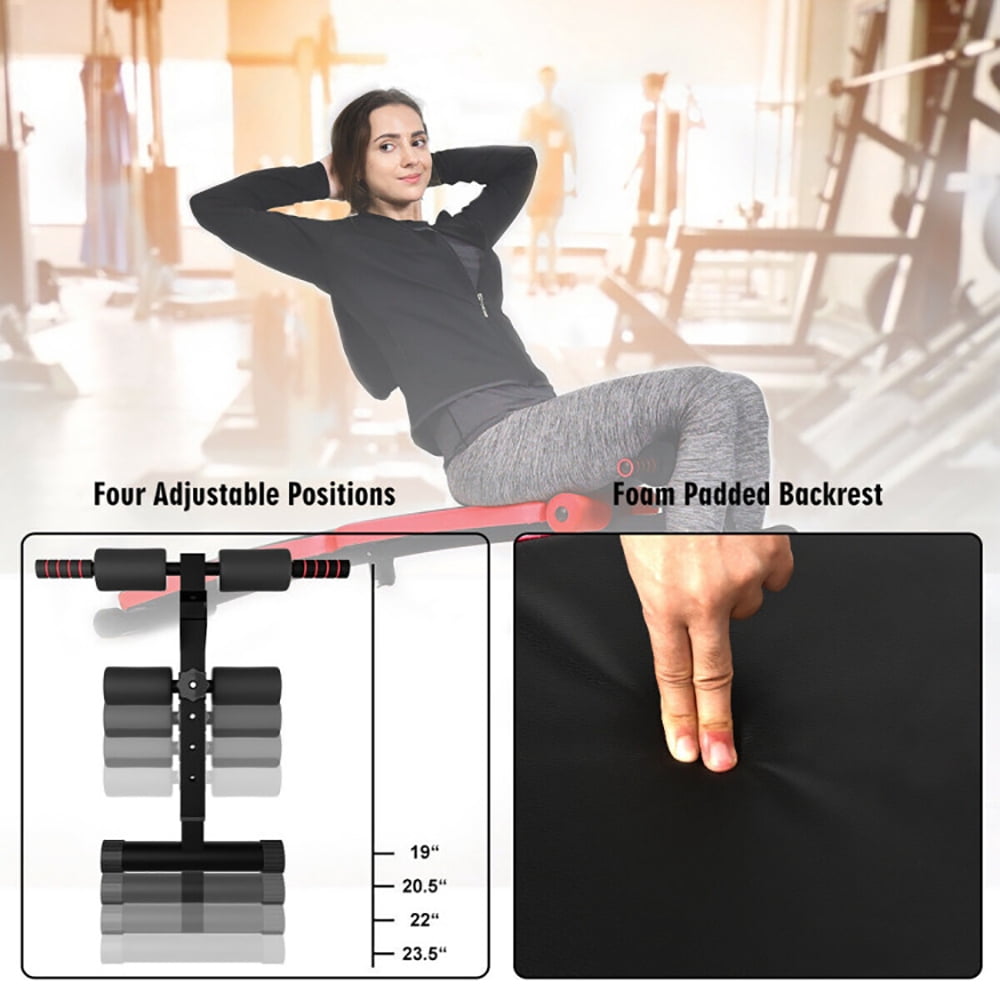 Kadyn Adjustable Ab Sit Up Bench, Exercise Bench, Workout Bench,Folding Weight Bench Adjustable Sit-up Board Workout Slant Bench-Red