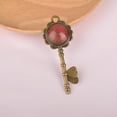 thumbnail image 6 of Heart Babysbreath Round Bezel Key Pendant Charm Necklace Jewelry DIY Findings, 6 of 8