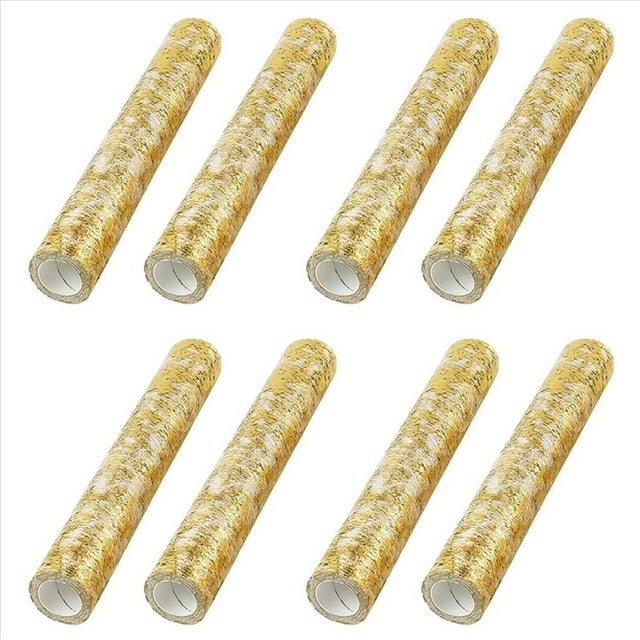 Camino de Mesa de 8 Piezas, Rollo de Cinta de Tul de PoliéSter Brillante con LáMina Dorada, DecoracióN de Navidad para Bodas y Fiestas de Cumpleaños
