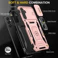 thumbnail image 4 of Dteck Shockproof Case for A55, Anti-Fall Drop Protection Built-in Slide Anti-Scratch Lens Cover 360 Degree Rotating Ring Kickstand Case Compatible Magnetic Car Mount, Rosegold, 4 of 7