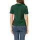 thumbnail image 3 of INSPIRAR CHIC Blusas de Manga Corta con Cuello Peter Pan en Contraste y Lunares XL Verde, 3 of 6